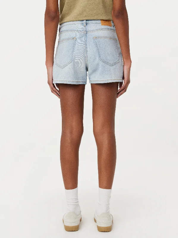 The Stevie Tapered Denim Short in Bleached Blue