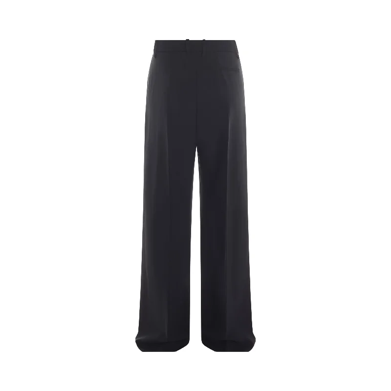 black cut-out trousers