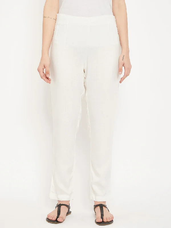 Cantabil Women Off White Pant