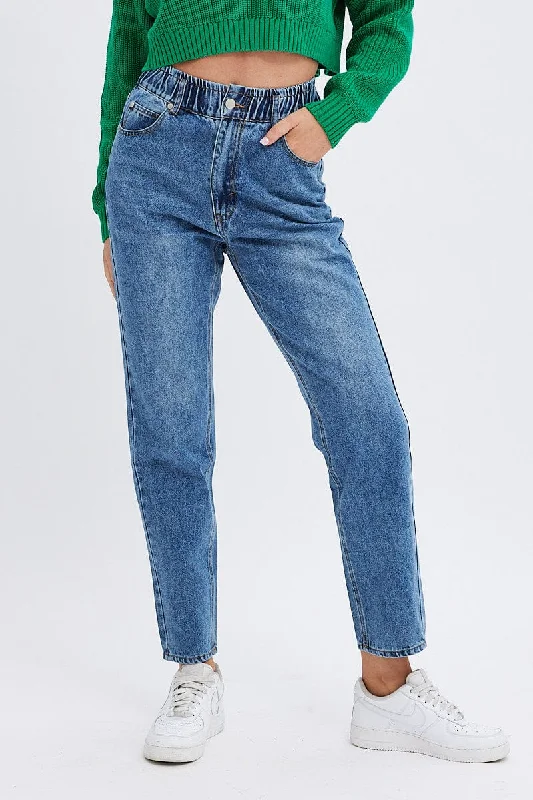 Denim Paper Bag Jeans High Waist