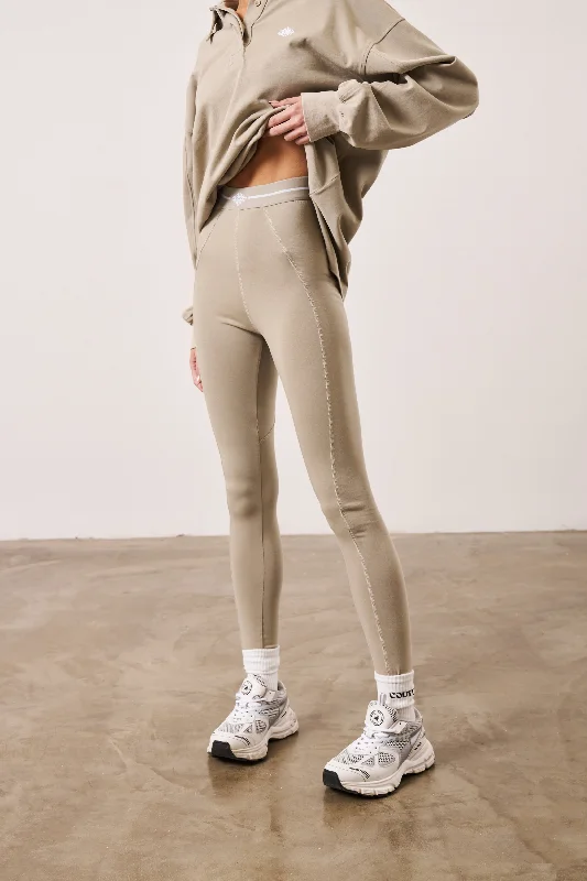 EMBLEM JERSEY LEGGINGS - BEIGE