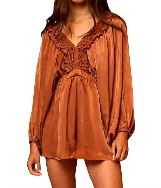 Evie Romper In Mocha