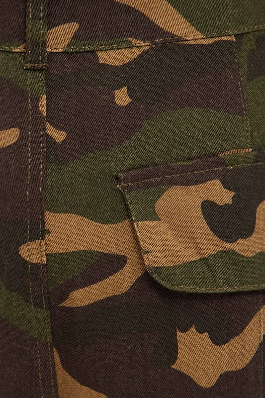 Green Camoflage Cargo Pants Relaxed