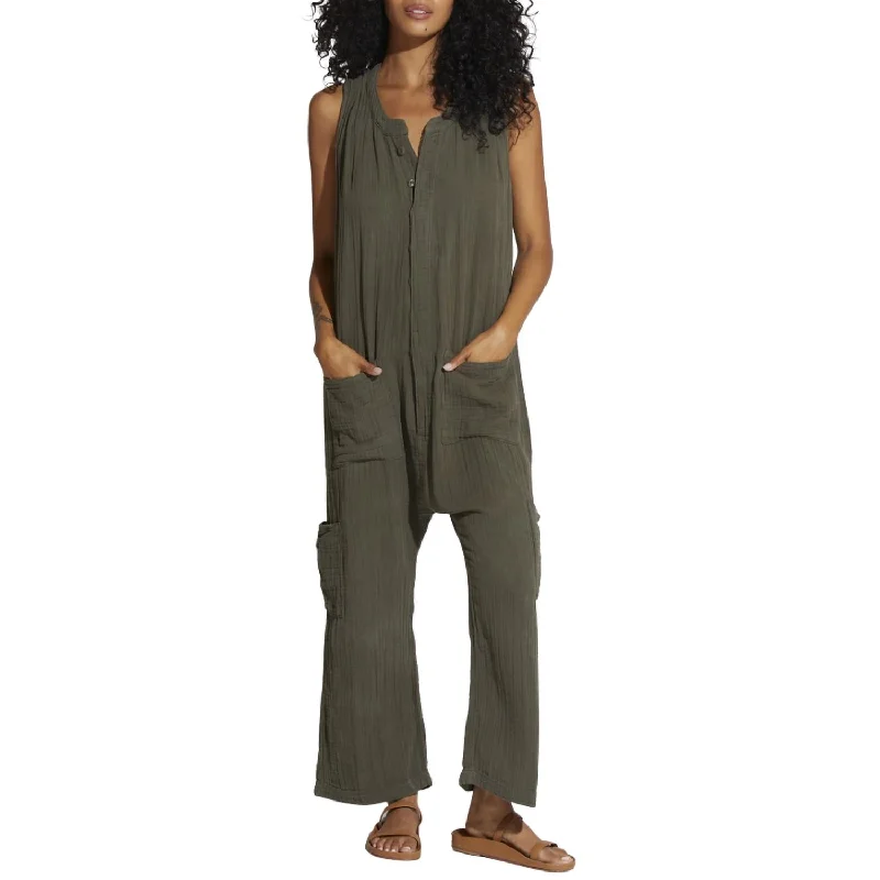 Jordy Oversized Sack Jumpsuit In Army