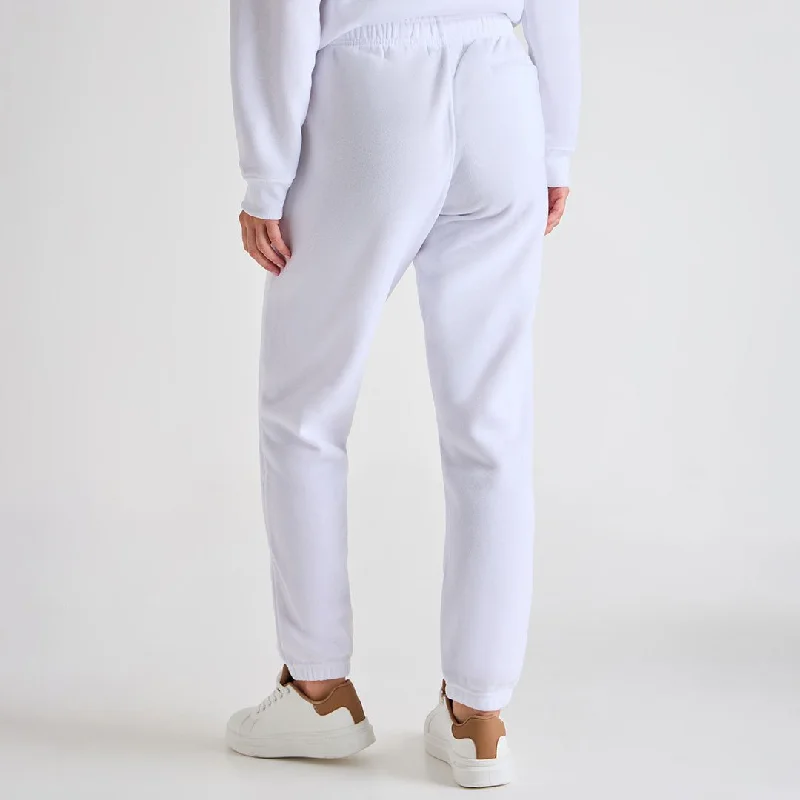 Ladies White Zip Pocket Jogger