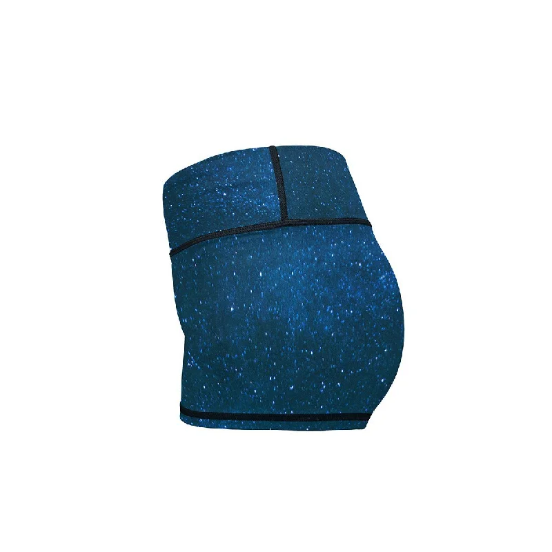 Midnight Blue Stars Yoga Shorts