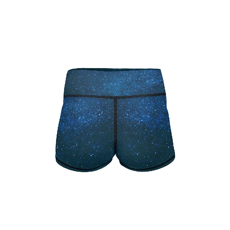 Midnight Blue Stars Yoga Shorts