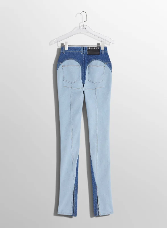 bi-tone blue skinny jeans