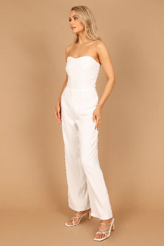 Nadia Strapless Jumpsuit - White