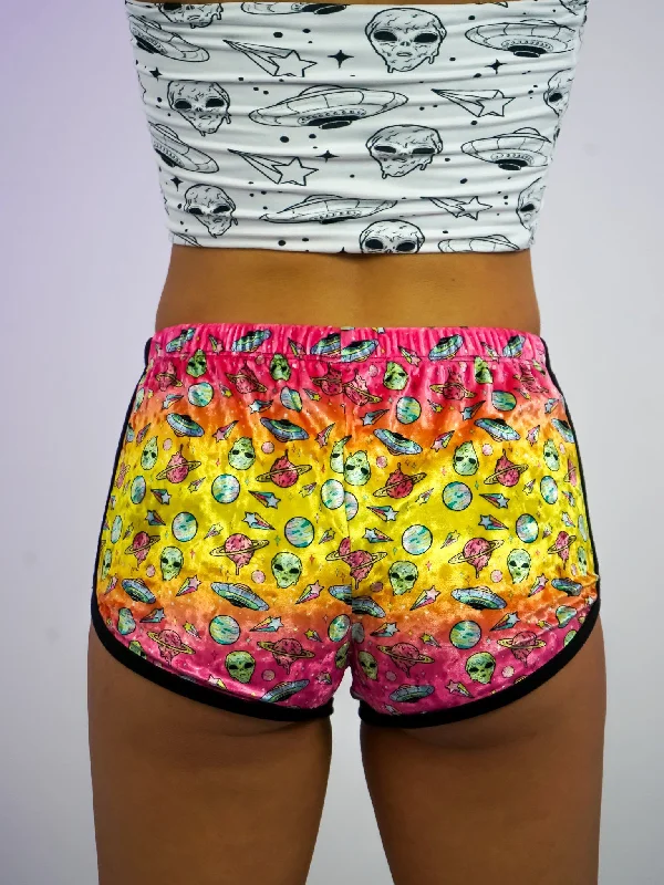 Neon Rainbow Space Retro Shorts