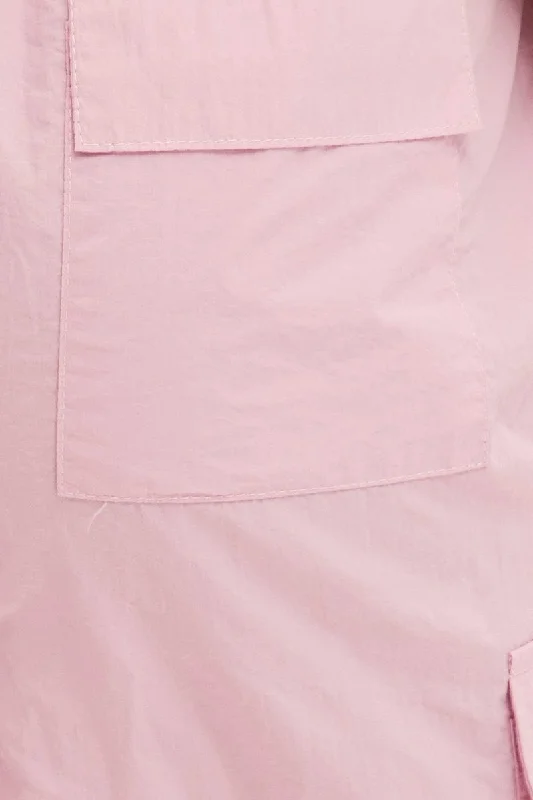 Pink Cargo Parachute Pants