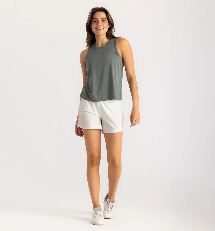 Women's Bamboo-Lined Active Breeze Short – 5"" - Sea Salt