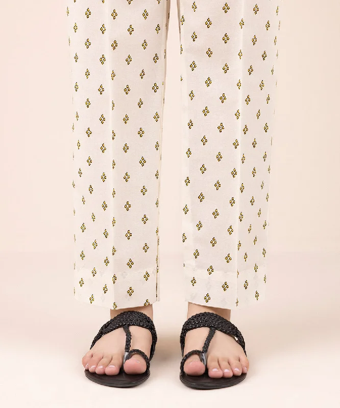 Printed Cambric Straight Pants