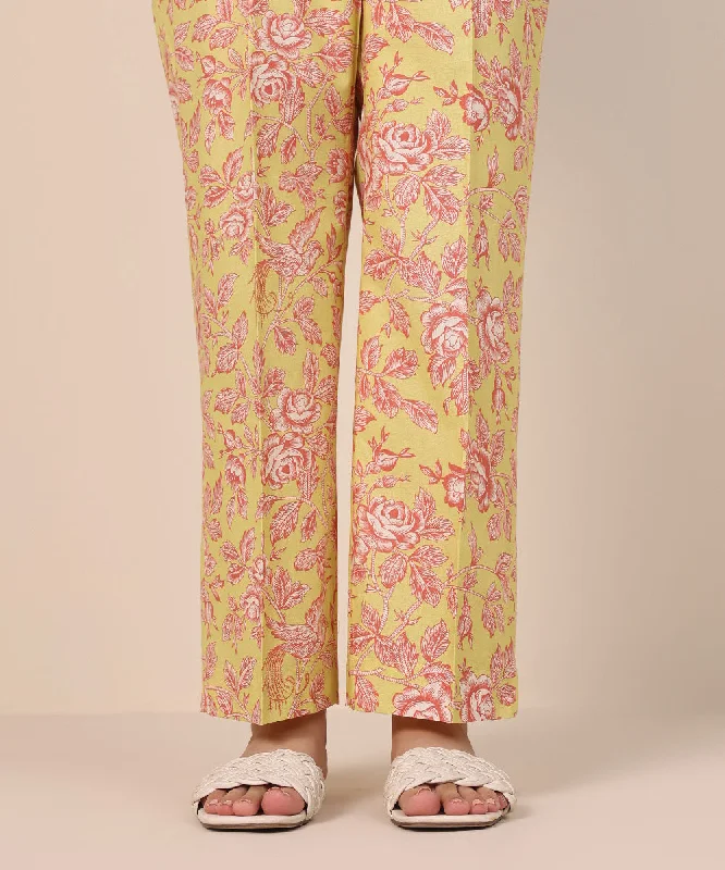 Printed Cambric Straight Pants