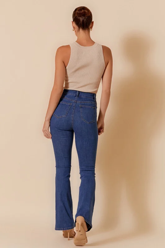 Adorne Sydney Bootleg Jean Mid Denim