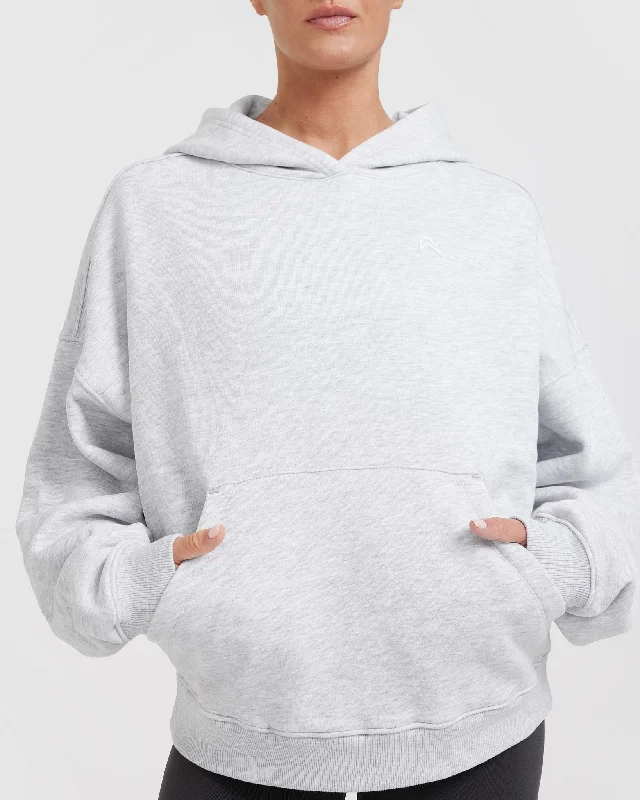 All Day Oversized Hoodie | Light Grey Marl