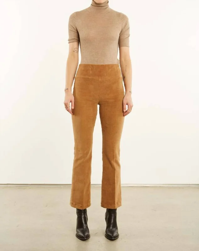 Ankle Flare Corduroy Pant In Camel