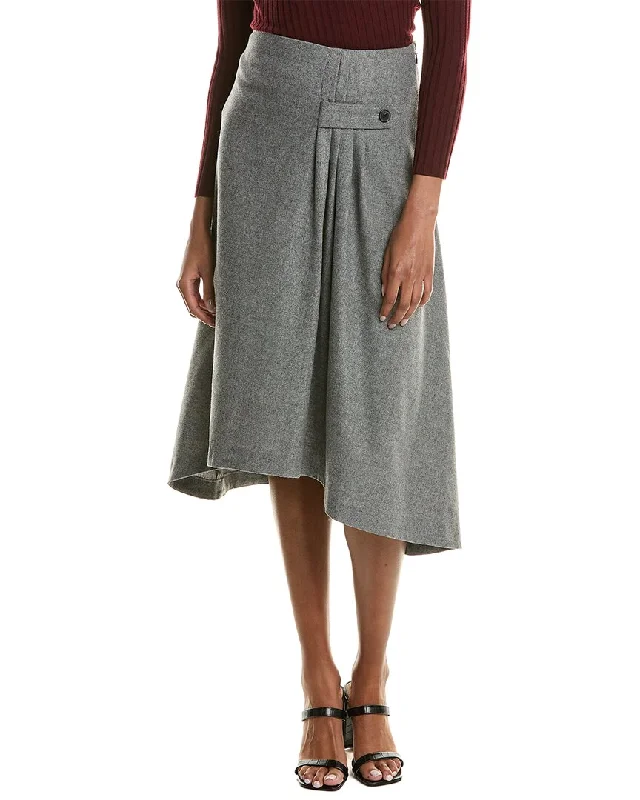 ba&sh Wool-Blend High-Low Skirt