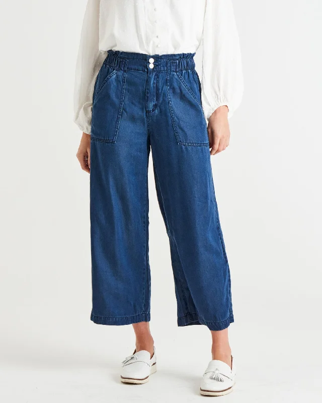 Betty Basics Lexton Wide Leg Pant Dark Rinse