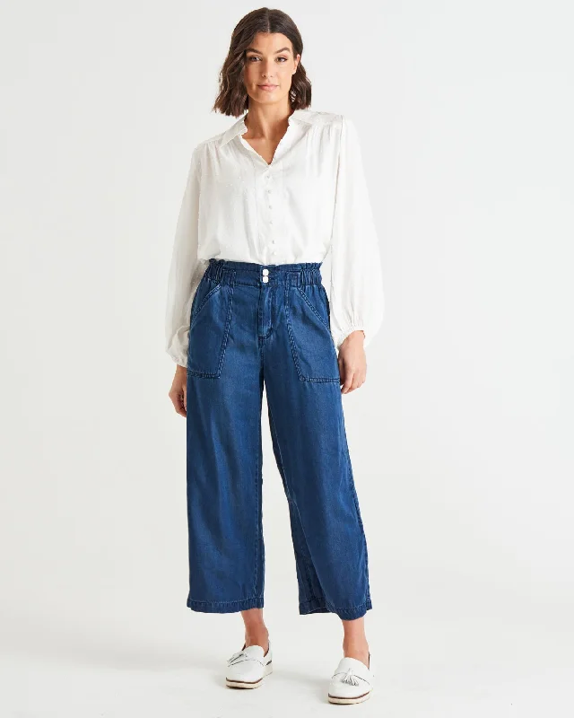 Betty Basics Lexton Wide Leg Pant Dark Rinse