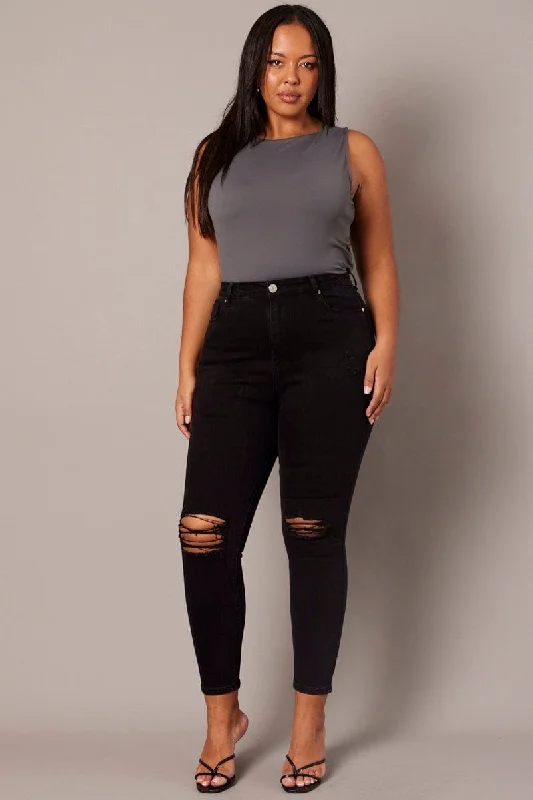 Black Skinny Jeans High Rise