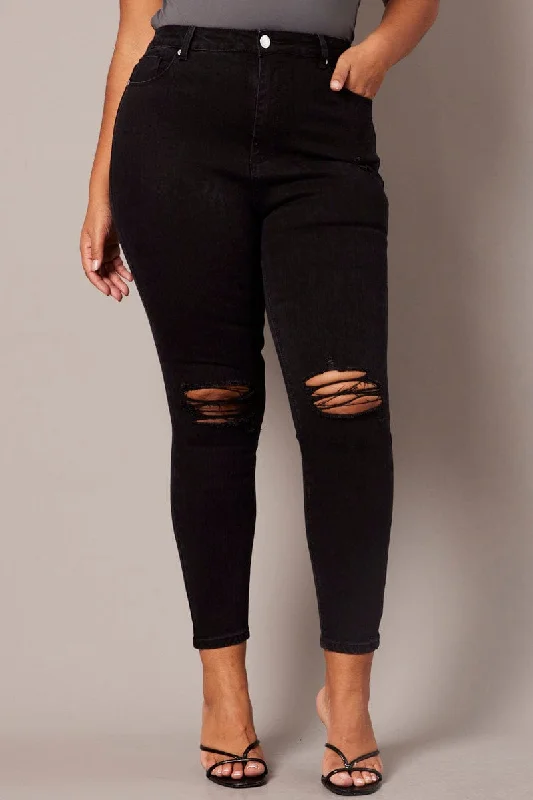 Black Skinny Jeans High Rise