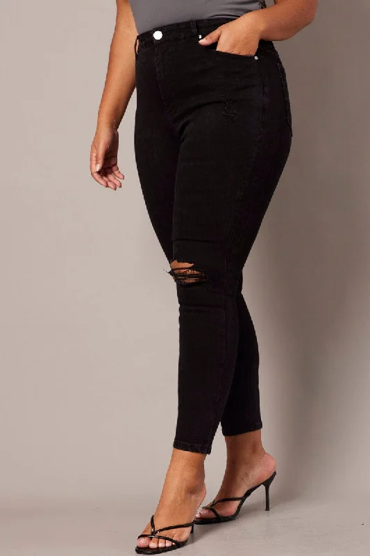 Black Skinny Jeans High Rise