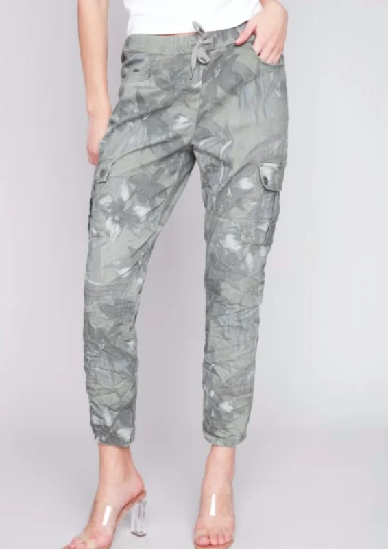 Cargo Jogger Pants In Celadon