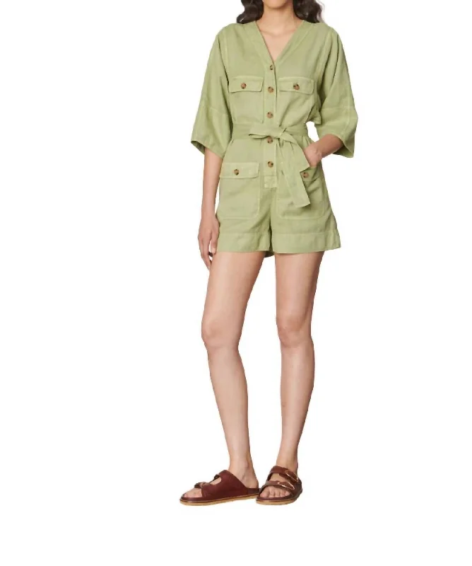 Chaina Romper In Linden