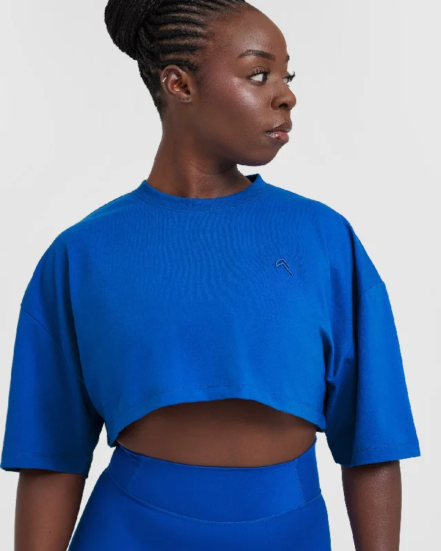 Classic Relaxed Crop Lightweight T-Shirt | Cobalt