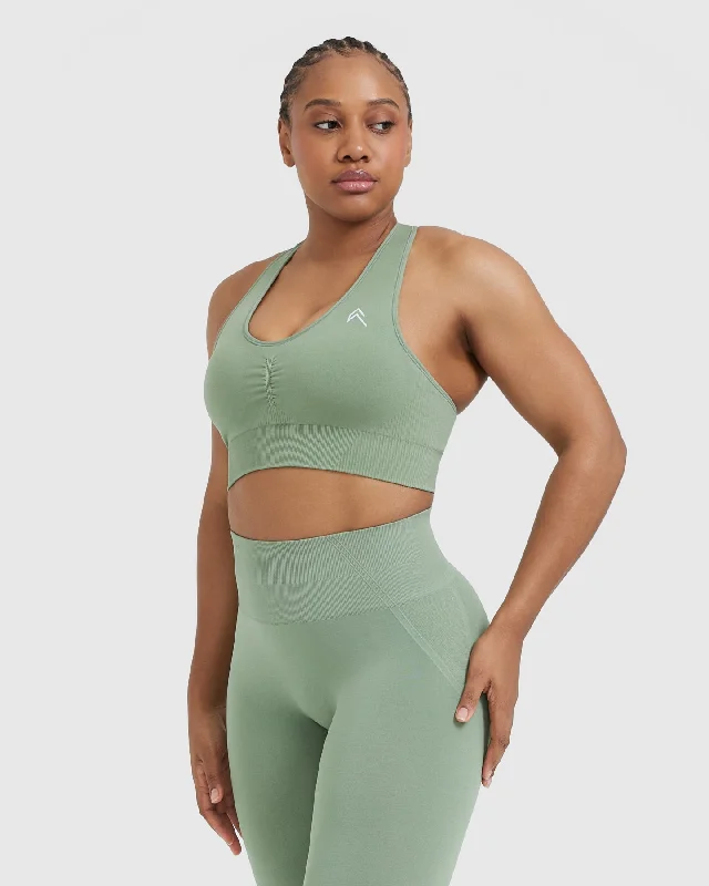 Classic Seamless 2.0 V-Neck Bralette | Sage Marl