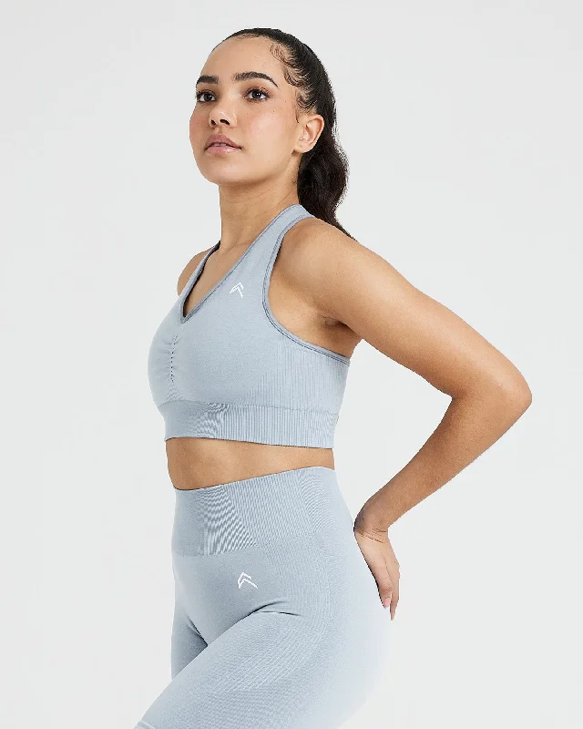 Classic Seamless 2.0 V-Neck Bralette | Smoke Grey Marl