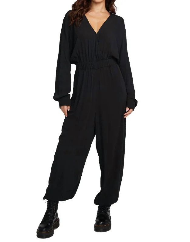 Colette Jumpsuit In Shadow Black