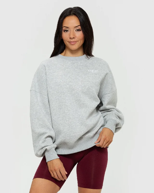 Comfort Oversized Crew Neck | Silver Grey Marl