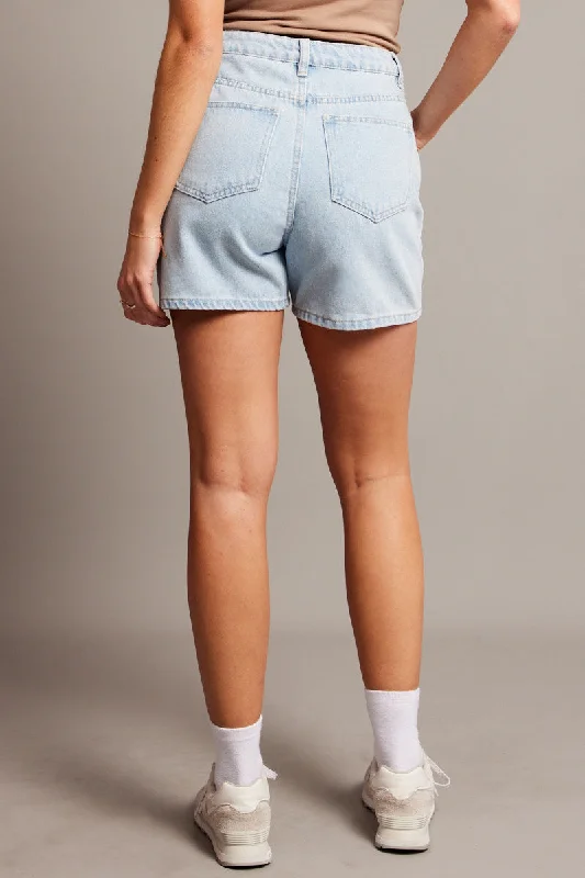 Denim Relaxed Short High Rise Longline