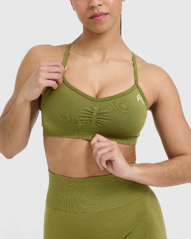 Effortless Strappy Bralette | Olive Green