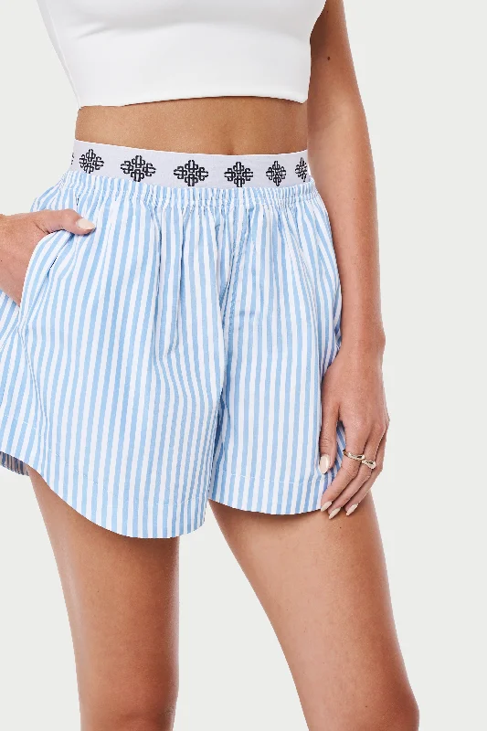 EMBLEM STRIPE SHORTS - BLUE