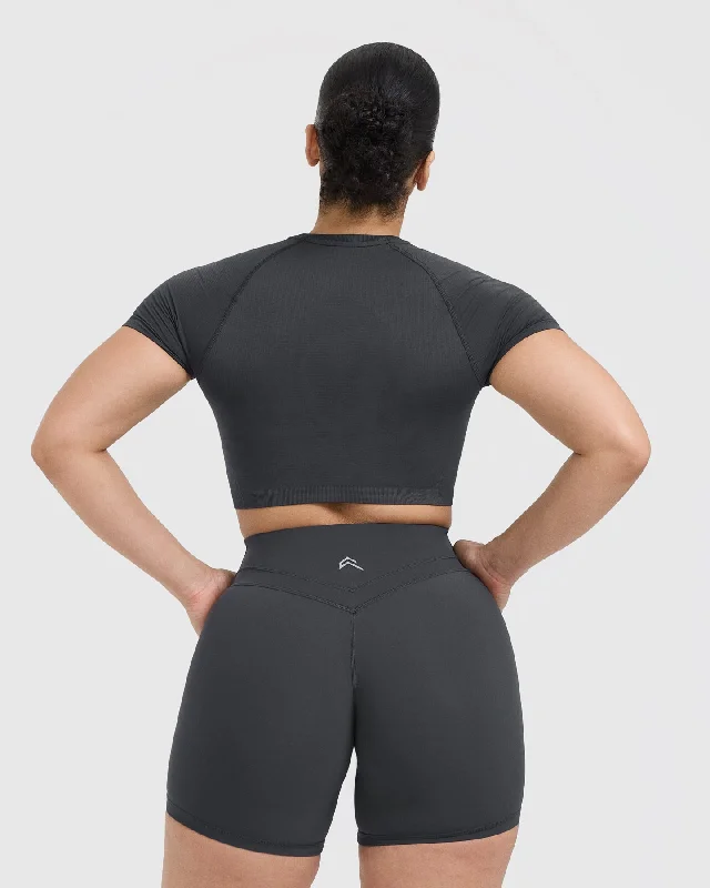 Go To Seamless Fitted Crop Top | Coal