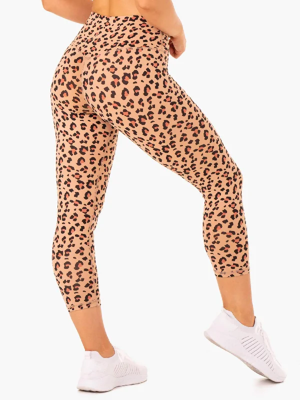 Hybrid 7/8 Leggings - Tan Leopard