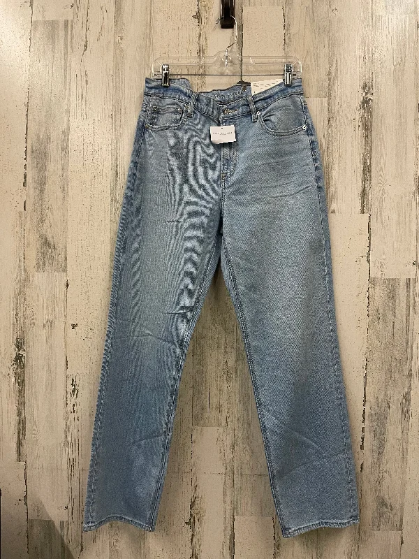 Jeans Straight By American Eagle In Blue Denim, Size: 12