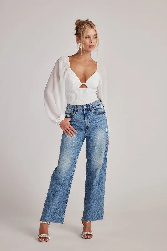 Katheryn Mid Rise Straight Leg Jeans