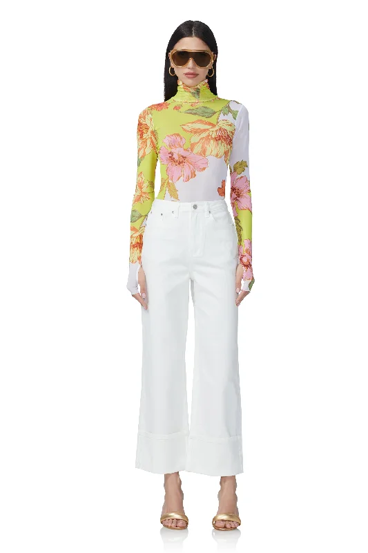 Kendall Wide Cuff Pant - White