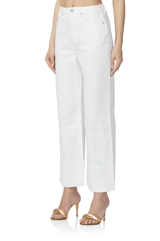 Kendall Wide Cuff Pant - White