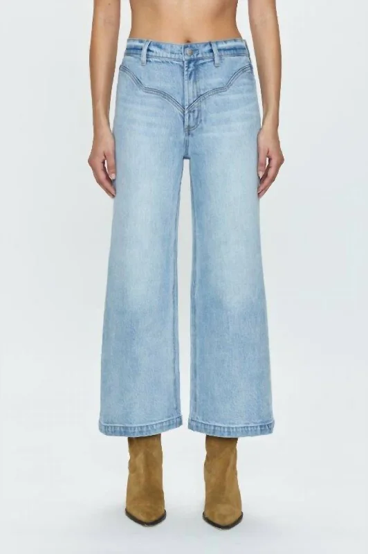 Lana Crop Western Wide Leg Jeans In Saint Vincent