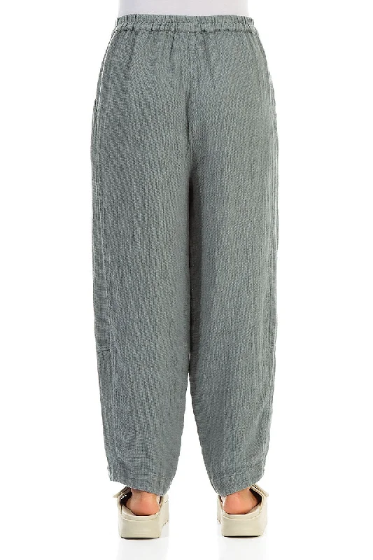 Loose Sage Textured Linen Trousers