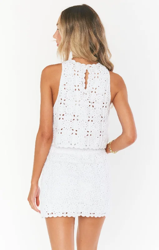 Lucy Skirt ~ White Daisy Crochet