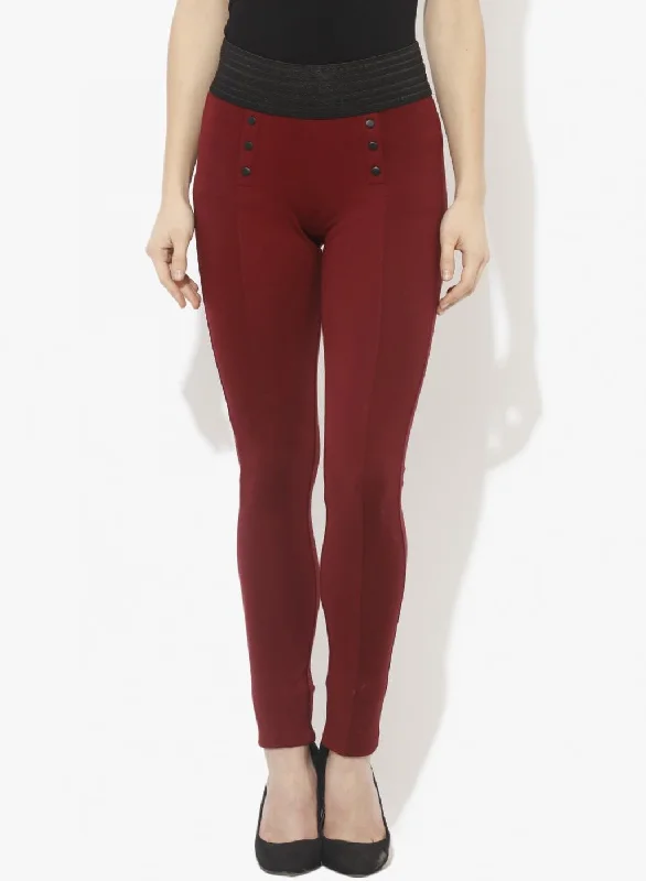 Maroon Long Palin Jegging