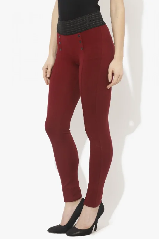 Maroon Long Palin Jegging