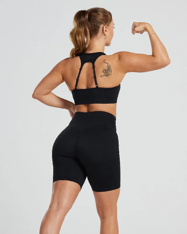 Motion Seamless Racer Back Bra | Black