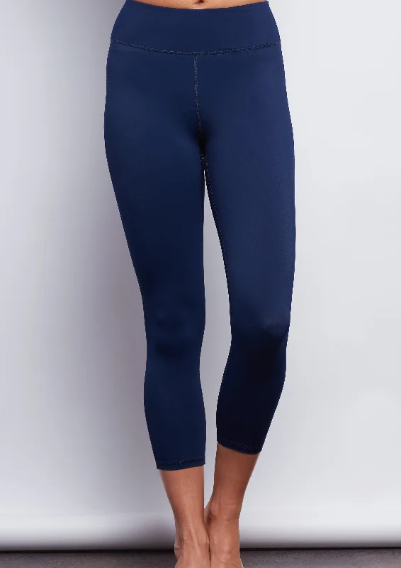 Nautical Navy Sculpt Crop Legging